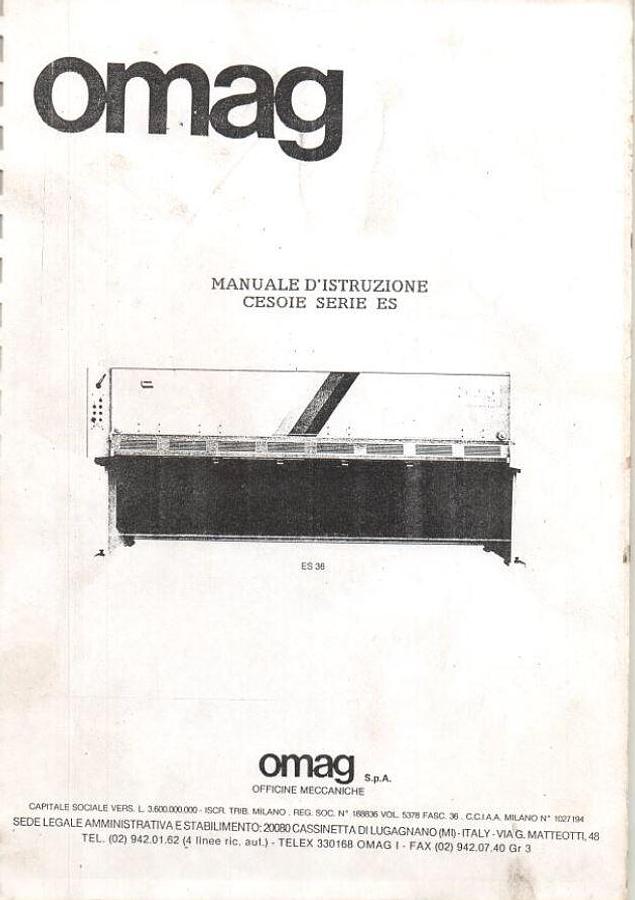 Usato LIBRO CESOIA A GHIGLIOTTINA OMAG