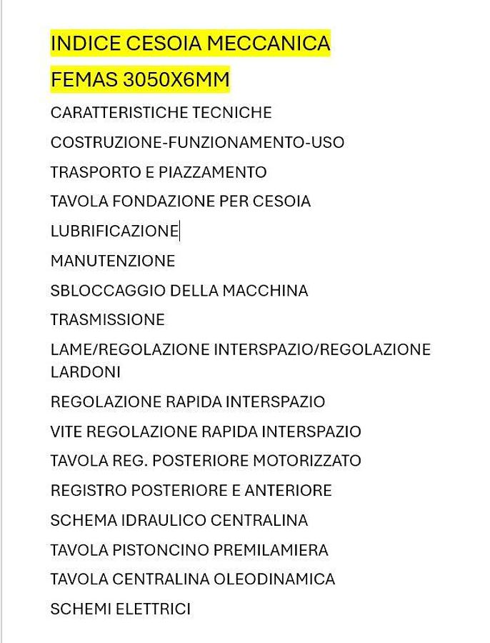 Usato LIBRO CESOIA MECCANICA FEMAS