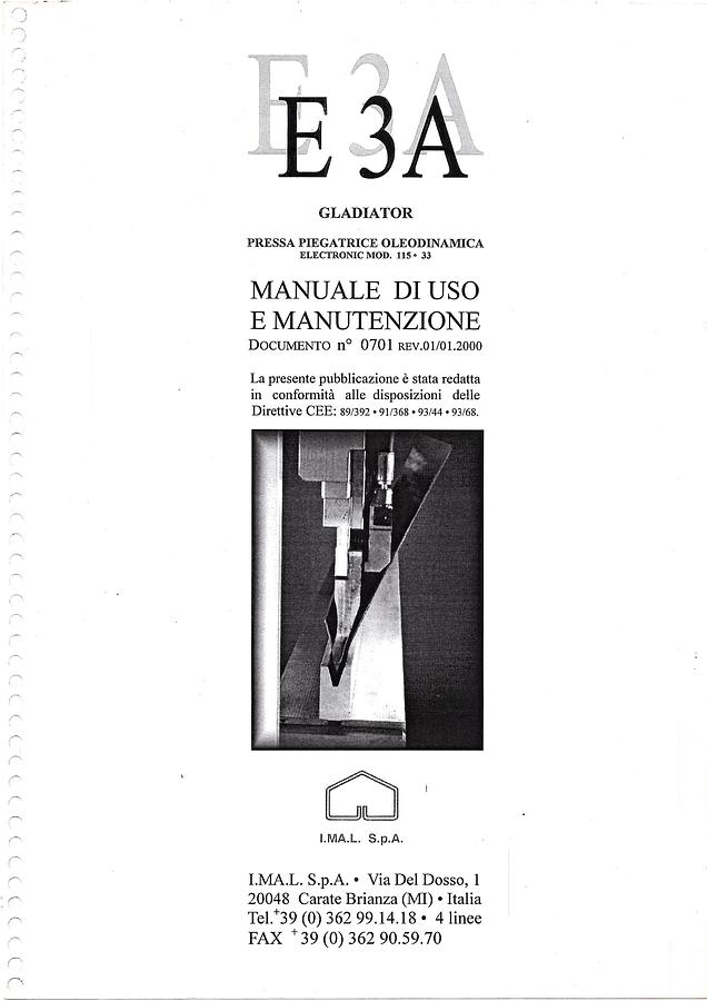 Usato LIBRO PIEGATRICE IMAL GLADIATOR 