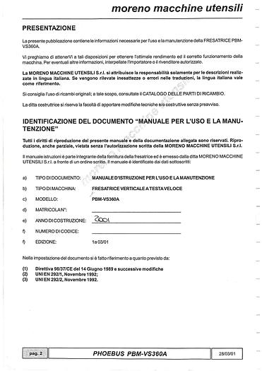 Usato LIBRO FRESATRICE PHOEBUS