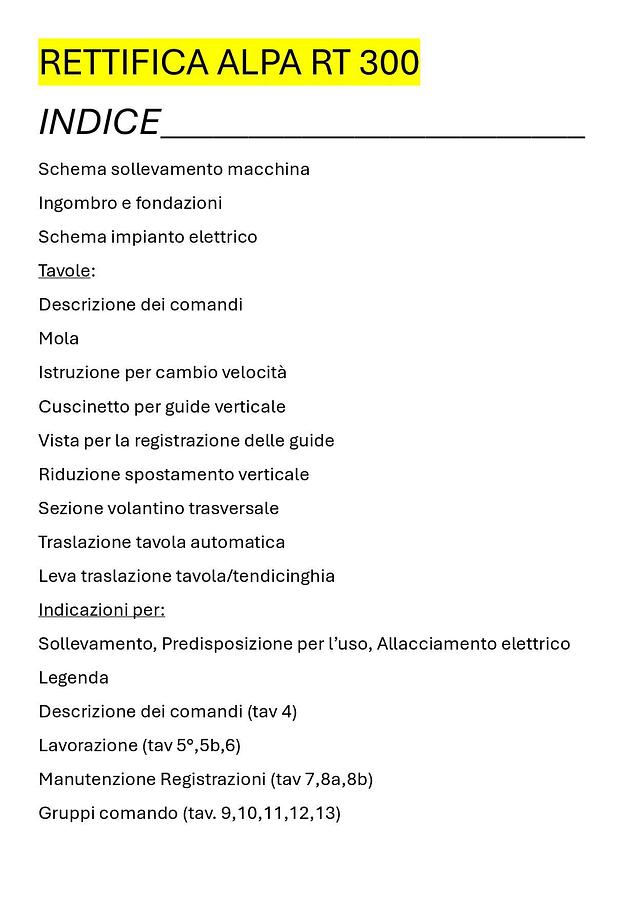 Usato LIBRO RETTIFICA ALPA RT 300