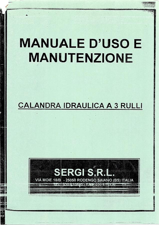 Usato LIBRO CALANDRA SERGI A 3 RULLI 