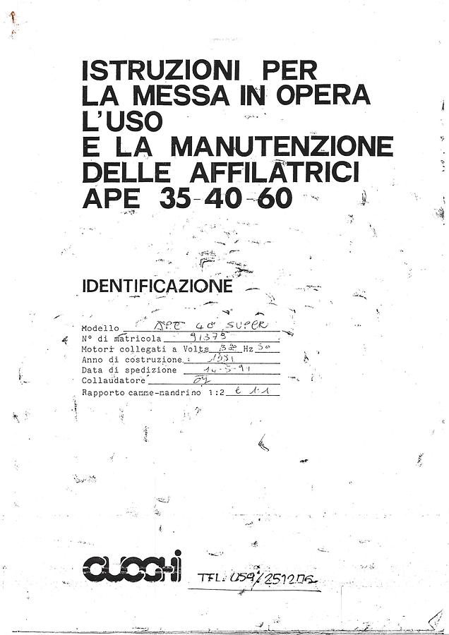 Usato LIBRO AFFILATRICE APE