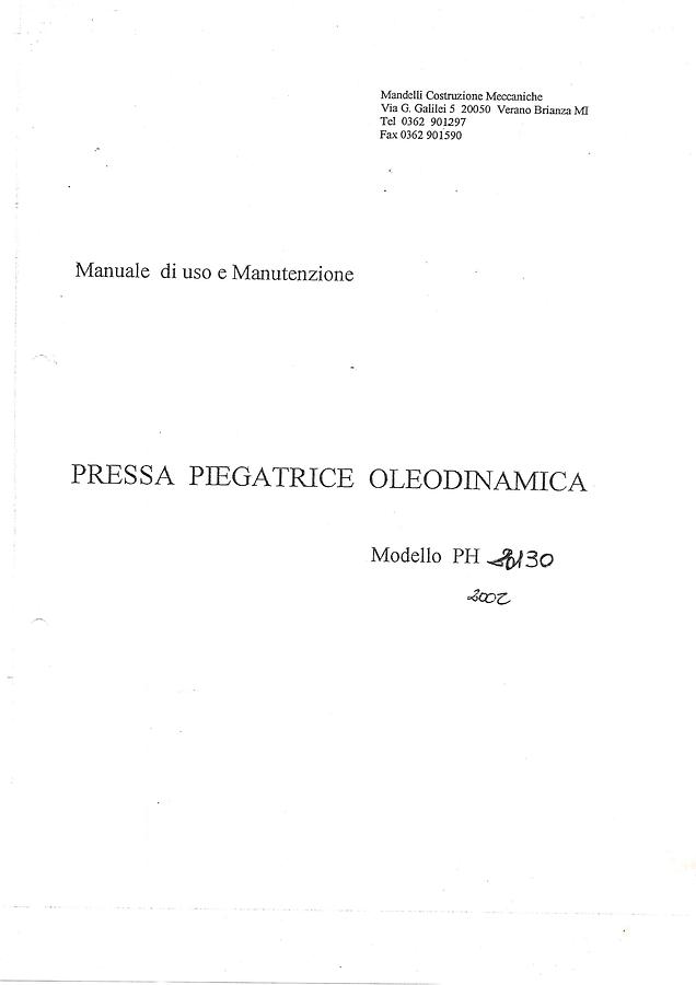 Usato LIBRO PIEGATTRICE MANDELLI PH 2130