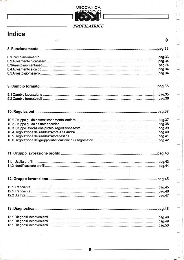 Usato LIBRO PROFILATRICE ROSSI 