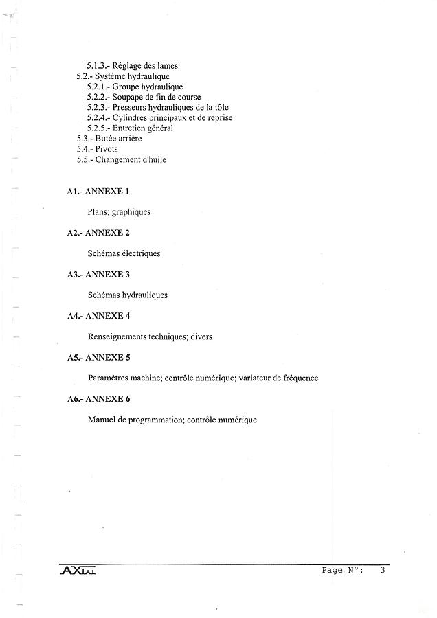 Usato CESOIA A GHIGLIOTTINA AXIAL / Manuel d’instructions pour cisaille hydraulique Axial