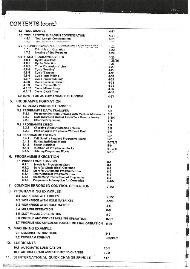 Usato INSTRUCTION MANUAL OF BRIDGEPORT MILLING MACHINE - LIBRO FRESATRICE BRIDGEPORT