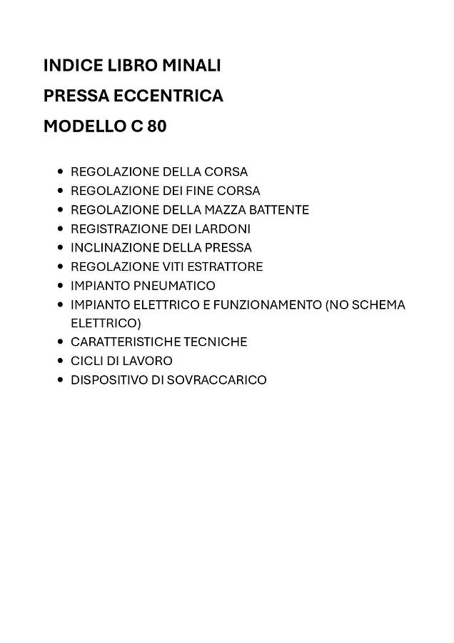 Usato LIBRO PRESSA ECCENTRICA MINALI