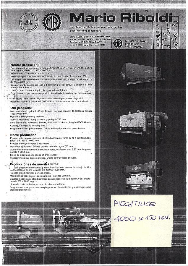 Usato LIBRO PIEGATRICE 4000X150T