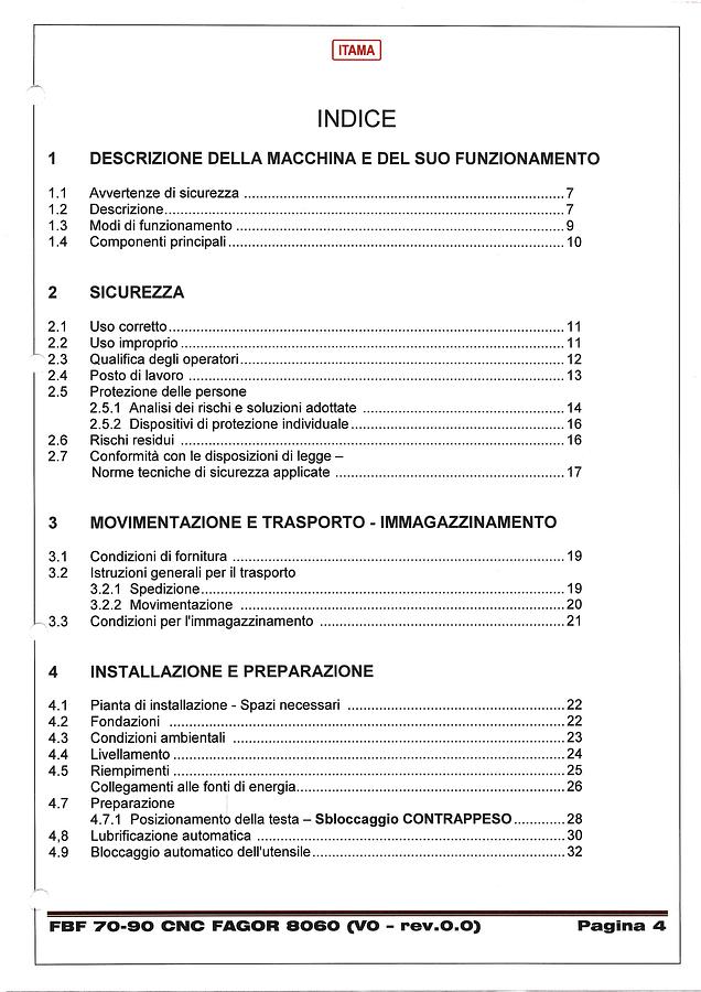 Usato LIBRO FRESATRICE ITAMA FBF 70-90 CNC