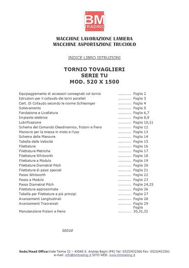 Usato LIBRO TORNIO TOVAGLIERI TU 520X1500