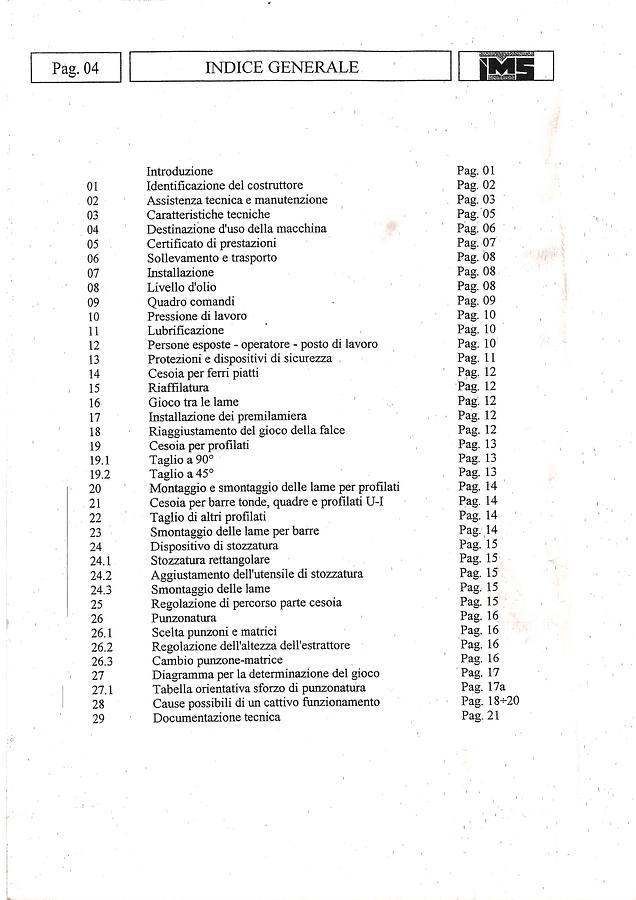 Usato LIBRO CESOIA IDRAULICA IMS HY75