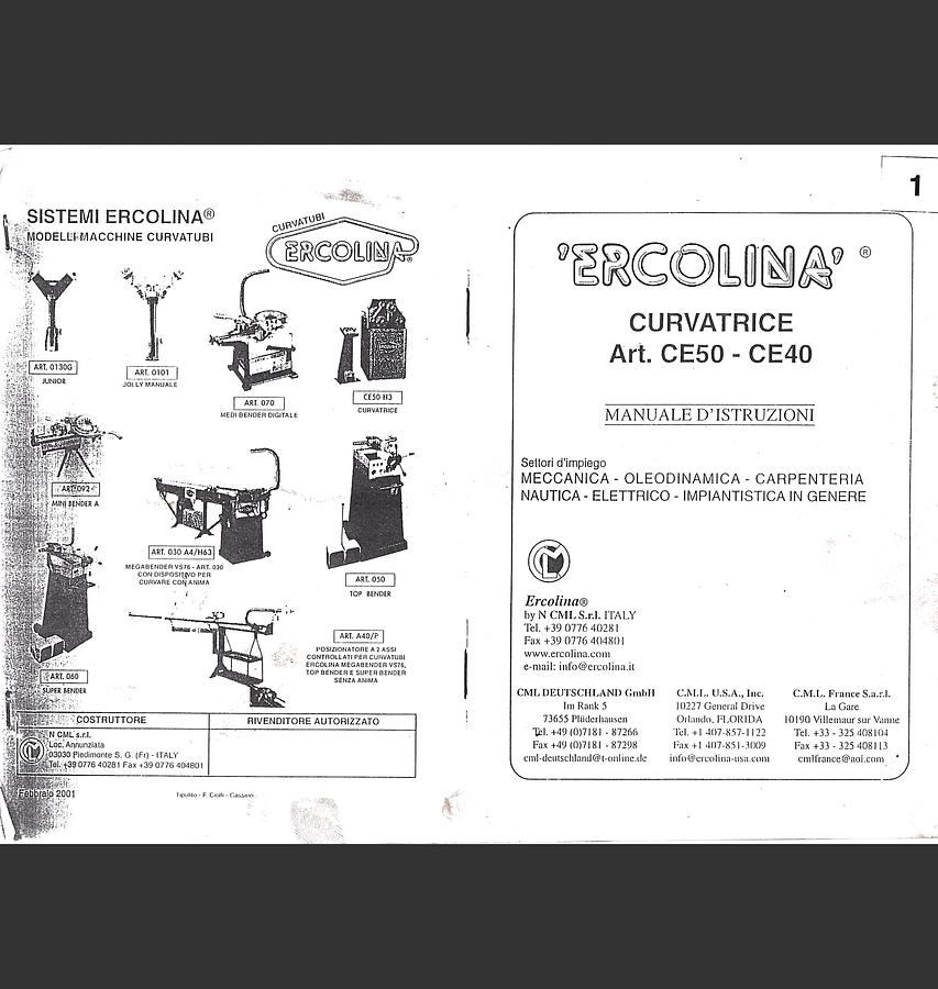 Usato LIBRO CURVAPROFILI ERCOLINA CE50 CE40