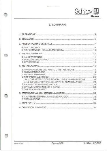 Used LIBRO CESOIA A GHIGLIOTTINA UDRAULICA SCHIAVI AG 3004