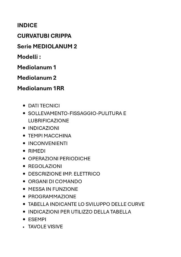 Usato LIBRO CURVATUBI CRIPPA