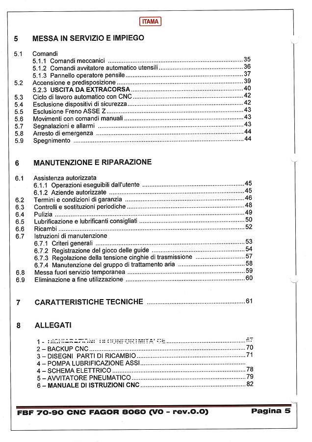 Usato LIBRO FRESATRICE ITAMA FBF 70-90 CNC