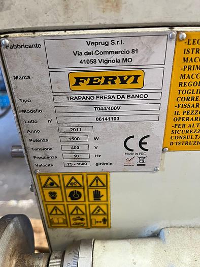 Usato TRAPANO FRESA FERVI DA BANCO AD INGRANAGGI