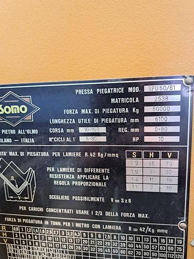 Usato PRESSA PIEGATRICE IDRAULICA SOMO 6000x50 Ton USATA