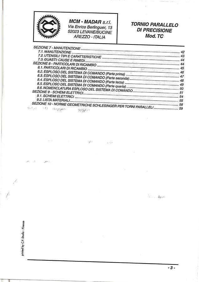 Usato LIBRO ISTRUZIONI TORNIO PARALLELO MCM MADAR