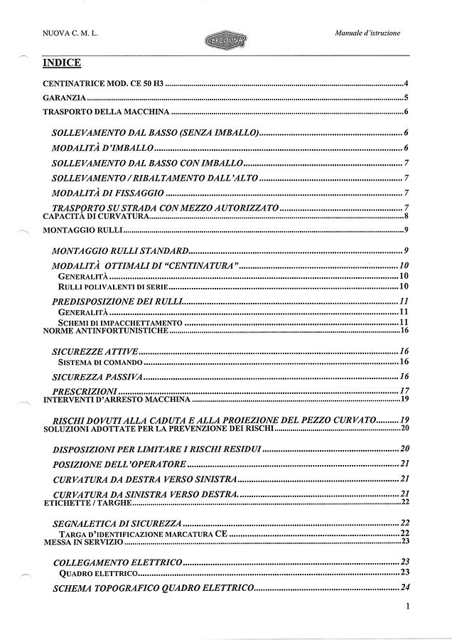 Usato LIBRO CURVATRICE ERCOLINA