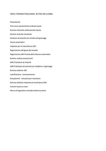 Used LIBRO TRAPANO FRESA BIMAK FRM 40 VAR.S
