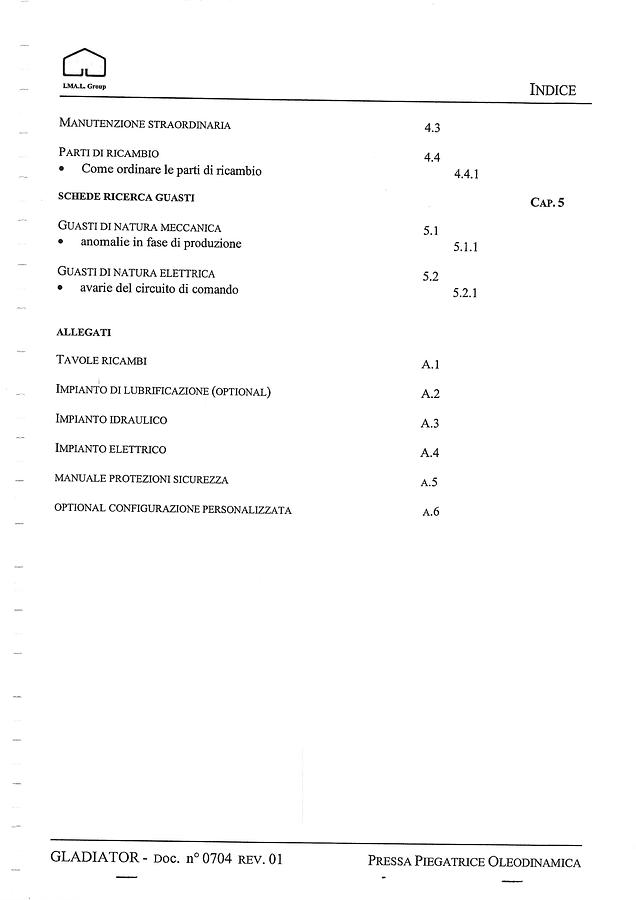 Usato LIBRO PRESSA PIEGATRICE IMAL GLADIATOR 45.20