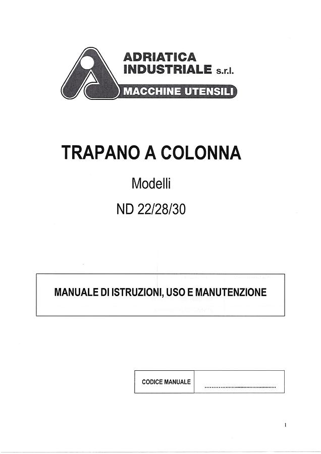 Usato LIBRO TRAPANO A COLONNA ND 22 - 28 - 30