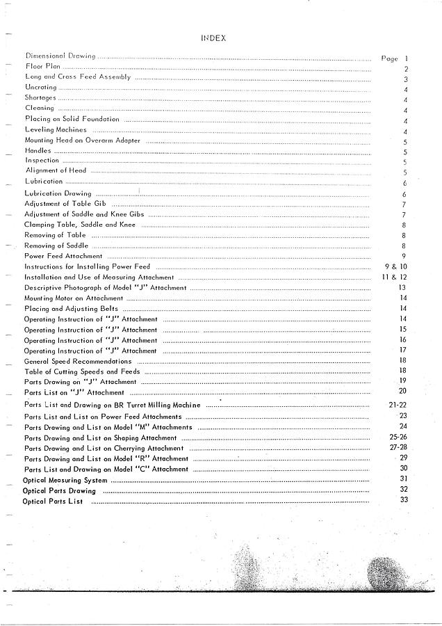 Usato LIBRO DI ISTRUZIONI FRESATRICE BRIDGEPORT A TESTA VELOCE