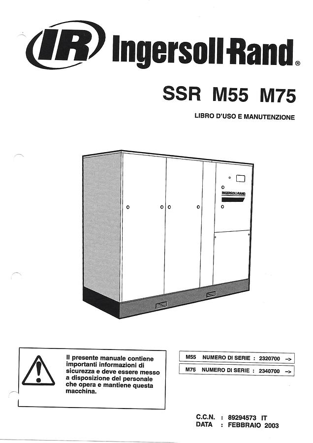 Usato LIBRO COMPRESSORE INGERSOLL RAND