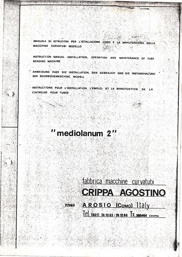 Usato LIBRO CURVATUBI CRIPPA