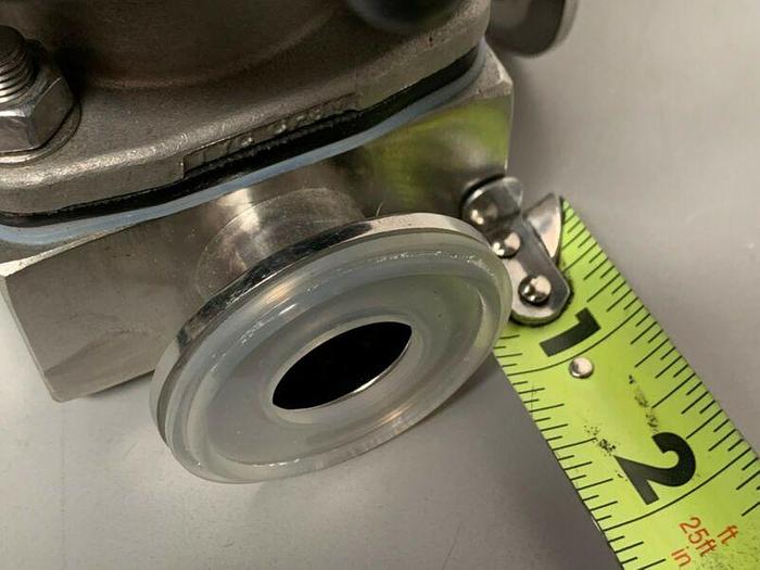 Used ITT Pure-Flo A209 3-way Stainless Steel Valve w/ 2" San Fit & Position Monitor