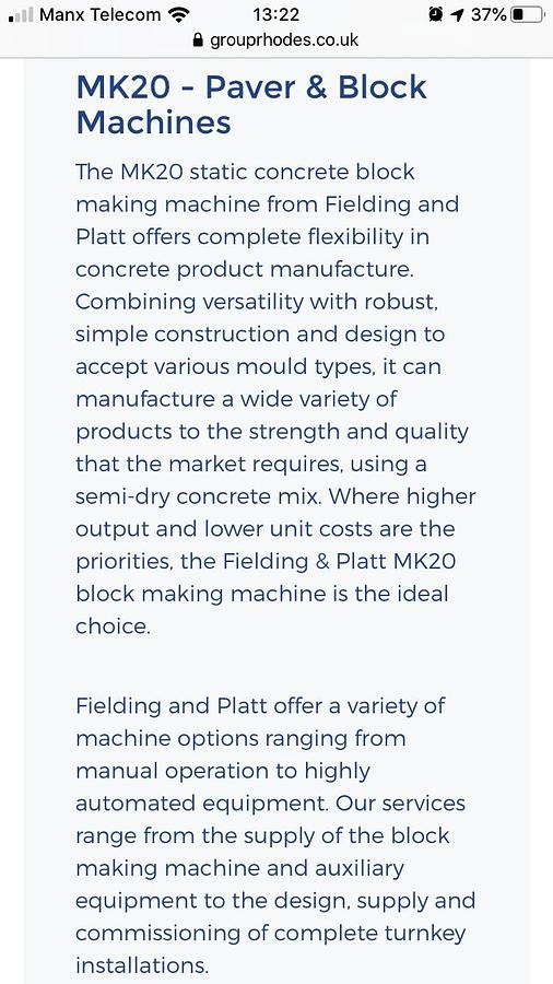 Used 1980 Fielding and Platt Mk20