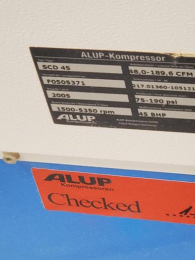 Used Alup  SCD 45 Screw Compressor