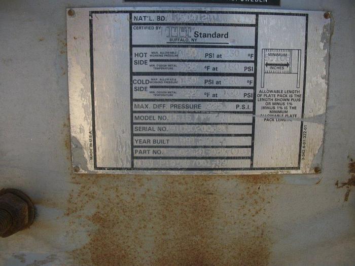 Used Heat Exchanger, Plate, 30 SF, ITT Standard, S/st, 37 Plates #S741797
