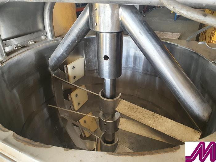 Used APV 60 Gallon Jacketed Hemispherical Pan with Contra Rotating Agitator