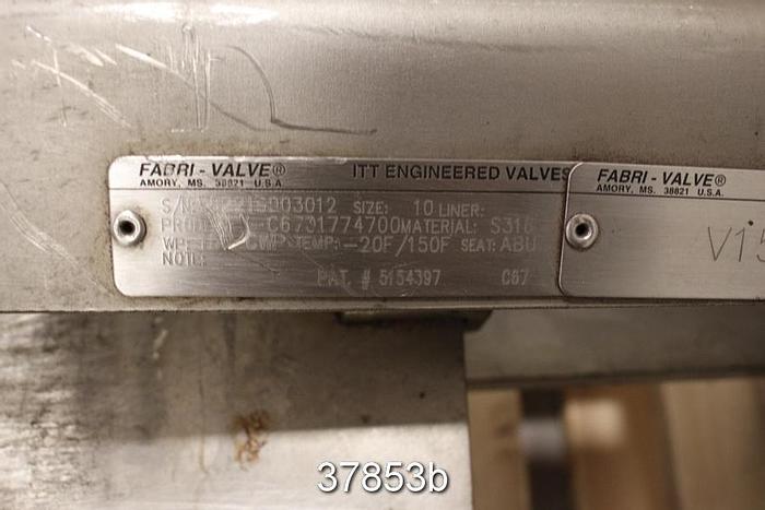 Used Fabri 10" Hand Operated Knife Gate Valve #37853