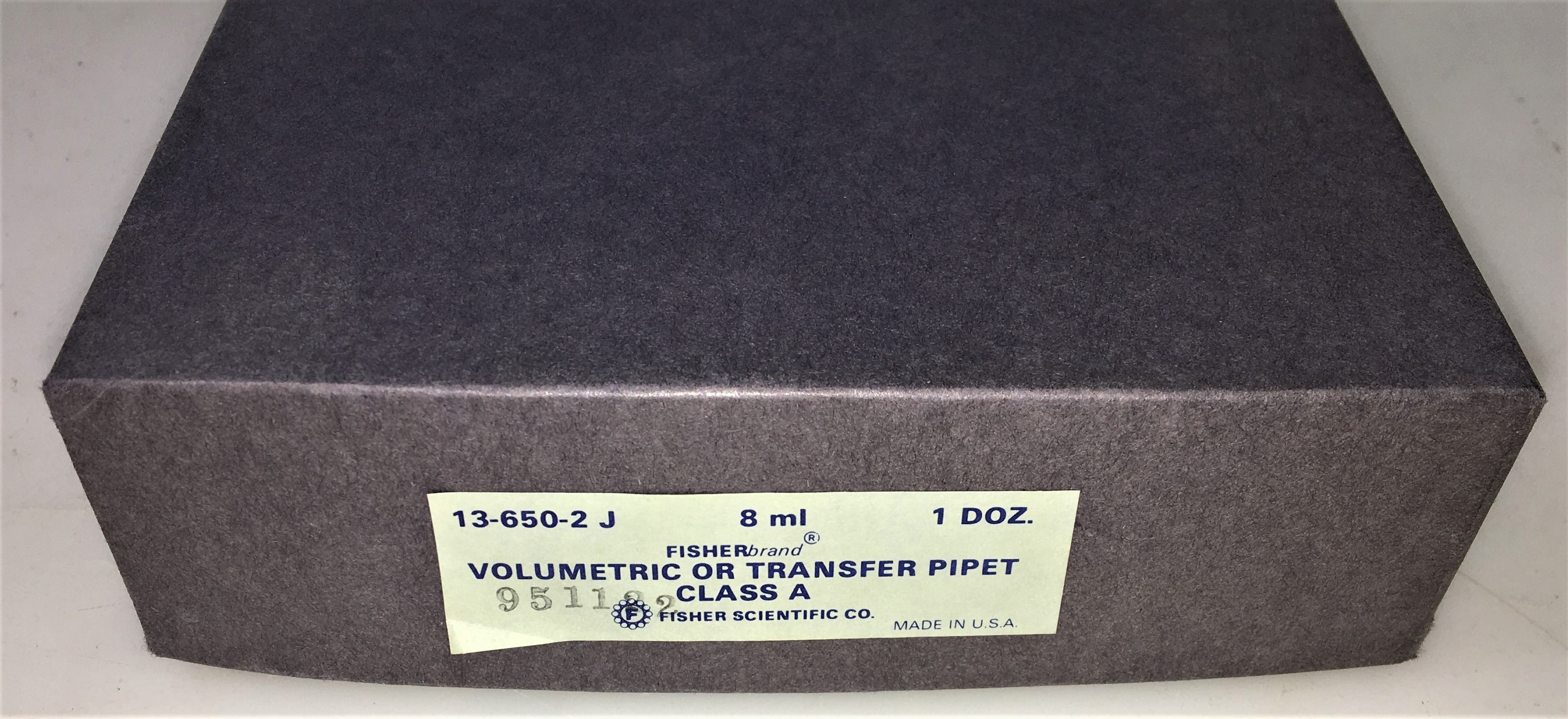 New Open Box Fisherbrand 13-650-2J Volumetric Pipet, Class A - 8mL (Pack of 8)