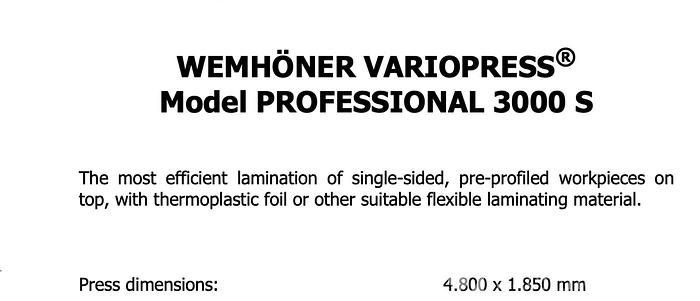 Used Wemhoner Variopress