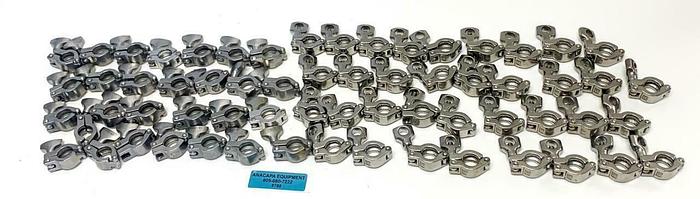 Used Tri-Clover, Bradford 50-75 1/2"-3/4" Clamps Stainless Steel Lot of 63 (8788)W