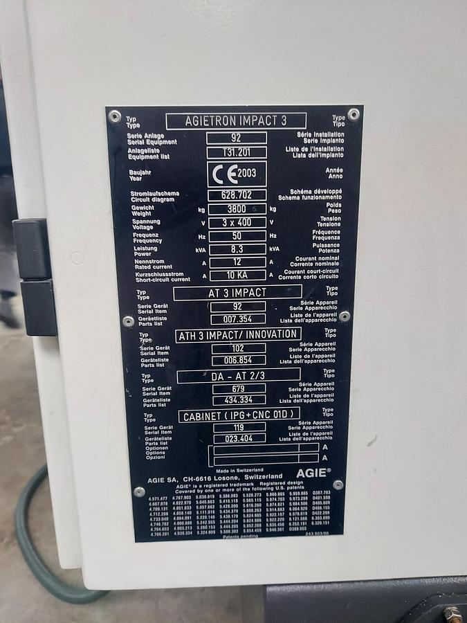 Usato Elettroerosione AGIE AGIETRON IMPACT 3