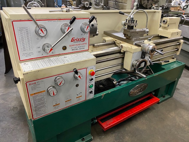 Used Grizzly 14" x 40" Geared Head Gap Bed Lathe Model G0554