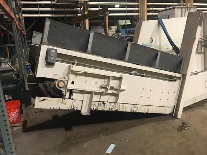Used MAYFRAN 56" WIDE INCLINED STEEL  BELT  CONVEYOR
