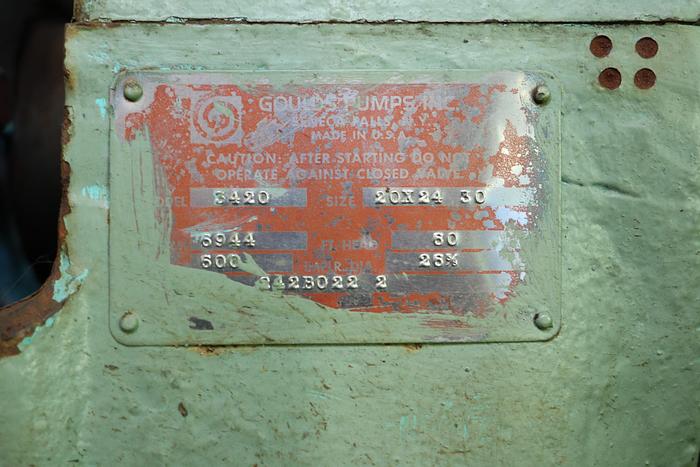 Used Goulds 3420 20x24x30 Split Case Pump #44249