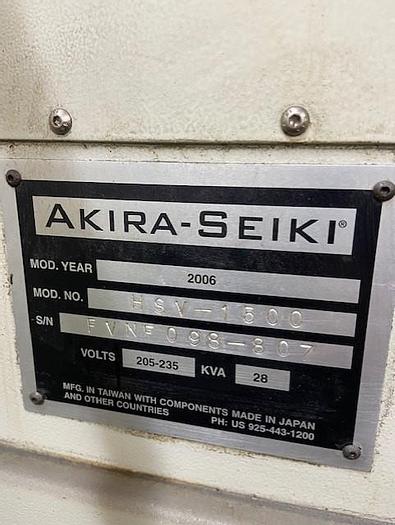 Used 2006 Akira Seiki HSV 1500