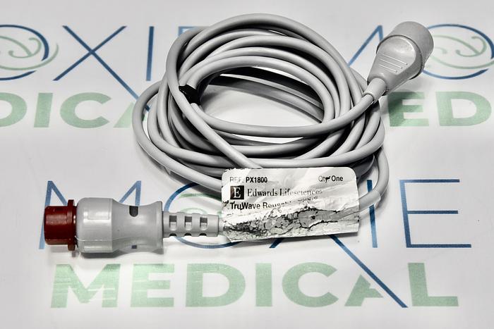 Used Edwards Lifesciences TruWave Reusable Cable, Model PX1800, Ref: 896083021