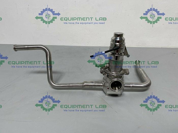 Used Leser 4854.774 Stainless Steel Valve w/ Piping & 1 1/2" & 3/4" Sanitary Fitting