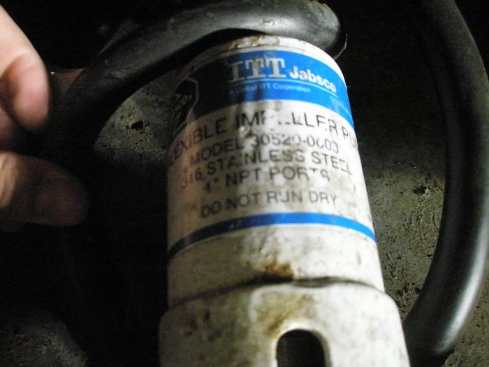 Used Pump, Positive, Jabsco, Mdl 30520-0000, S/st, 3/4 HP, 1" #S735505