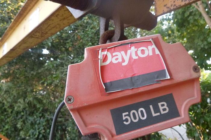Used Hoist, 1/2 Ton, Yale Crane, Dayton Chain Hoist #S744082