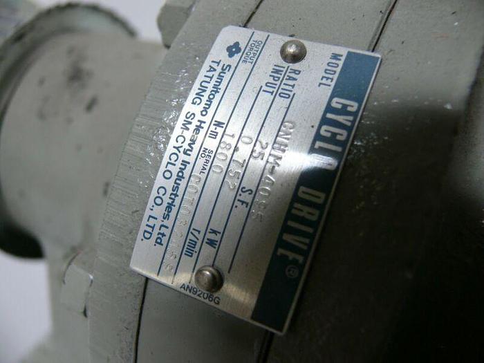 Used Tatung 3 Phase Induction Motor EBFC-D w/ Sumitomo CNHM-4095 Cyclo Drive