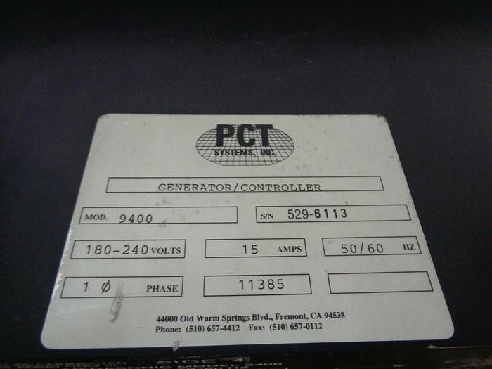 Used PCT Systems Model 9400 Megasonic Hyperclean Ultrasonic Generator Controller